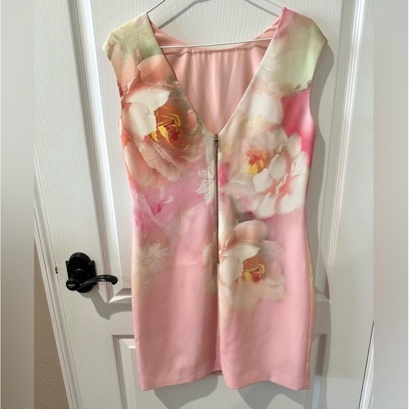 Ted Baker Damona Rose On Canvas Sleeveless Pink Floral Mini Dress - Picture 9 of 12